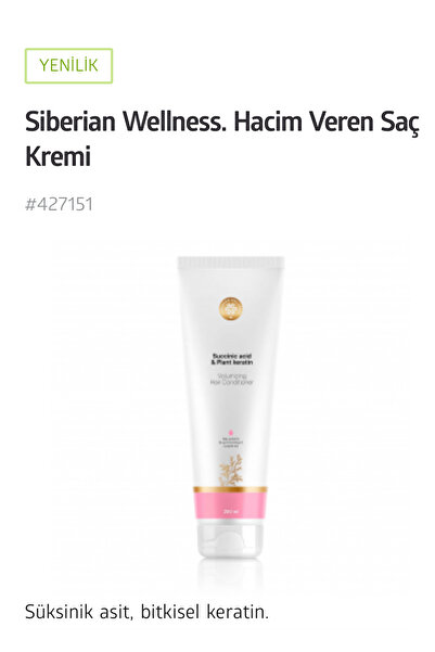 Siberian Wellness Hacim Veren Saç Kremi