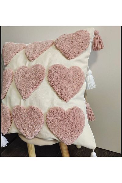 efecco Punch Pillow - Heart Embroidered Cute Throw Pillow Gift Pillow