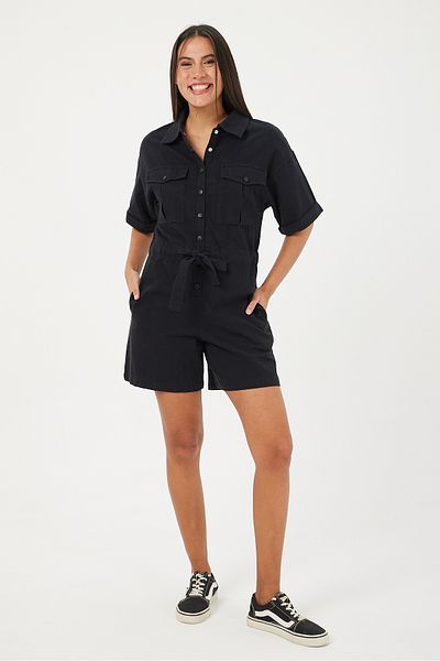 POODLE Women's Waist Belted Jumpsuit