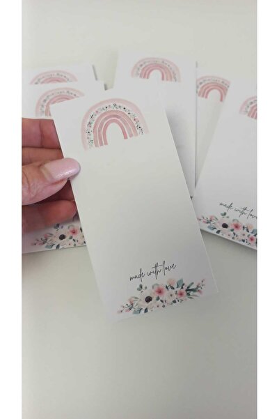 ETİKETİM TOKA KARTI-made with love-6*12 CM -20 ADET