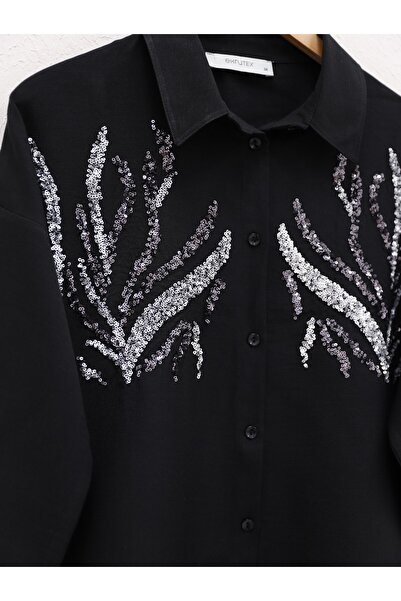 Modamorfo Dlouhá košile s flitry vepředu