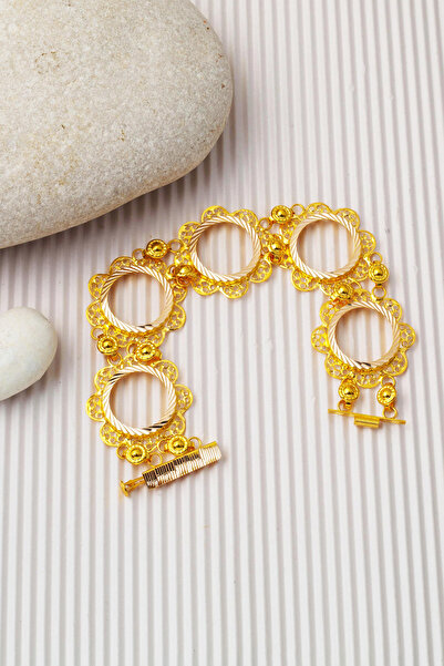 Bilezikci 14 Ayar 5 Çeyreklik Çerçeve Altın Bileklik