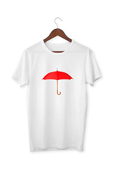 ALPŞAN TİCARET Crveni kišobran Vizual T-shirt - Za decu i odrasle
