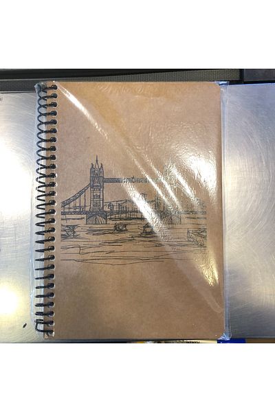 Muka Kraft Notebook 17X24 cm Hard Cover Striped 100 Sheets