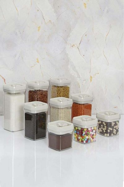 Herevin Nine Piece Storage Container Set Beige
