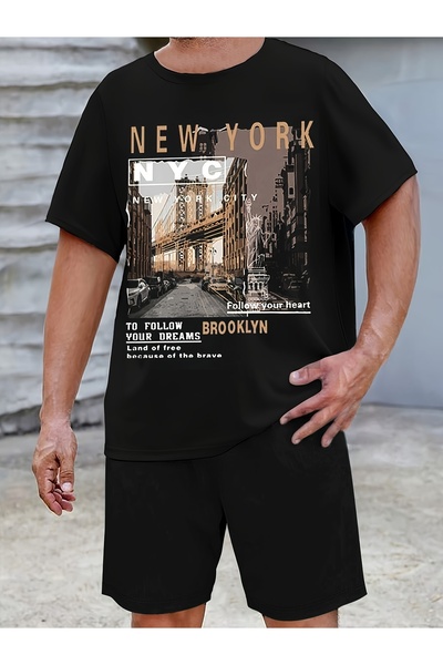 Lider Leather Σετ καλοκαιρινού σορτς και μπλουζάκι – Oversize, Unisex, Αθλητι...