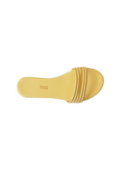 Tkees Women's Yellow Flat Strap Daily Stylish Slippers