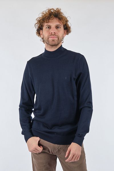 San&Fa Pulover pentru bărbați, cu guler de cămașă, cu mânecă lungă, albastru bleumarin 152213