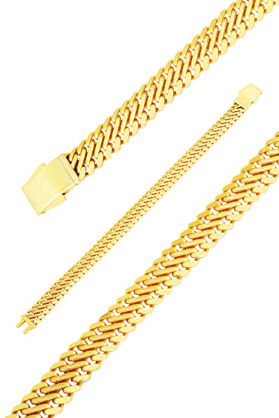 Bilezikci Örme Zincirli 14 Ayar Altın Spor Bileklik