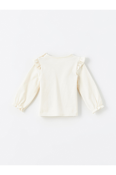 LC Waikiki Crew Neck Long Sleeve Printed Baby Girl Blouse and Leggings 2 Pieces Set