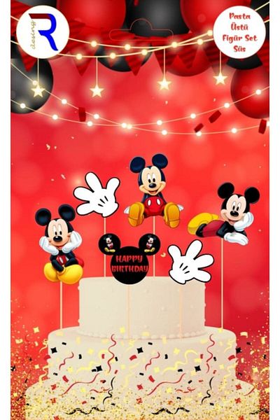 Cadde Süs Set de tort cu model Micky Mouse - Ornament