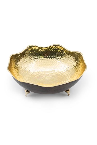 ANTEPSEPETİ Yellow Copper Tumbled Wavy Gondola (29 cm)