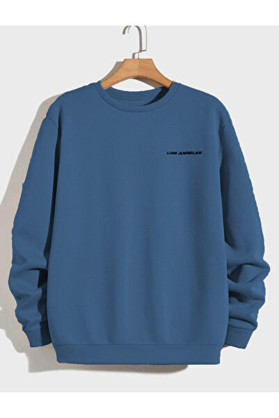 CAST COLLECTİON سويت شيرت رمادي برقبة دائرية للجنسين مطبوع عليه لوس أنجلوس