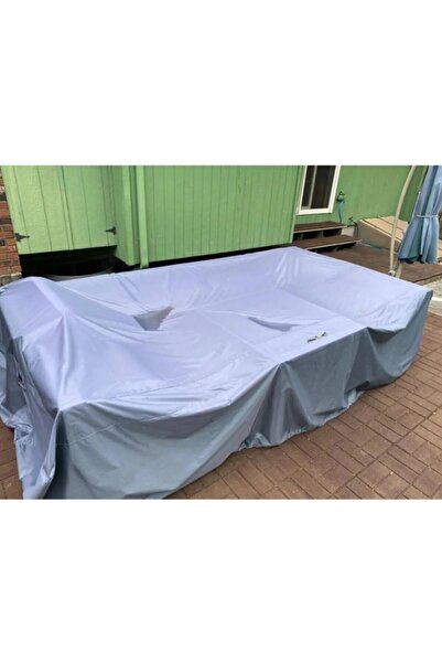 AutoEN Gri Su Geçirmez Bahçe Mobilya Koruma Örtüsü Branda 200x160x80 Cm