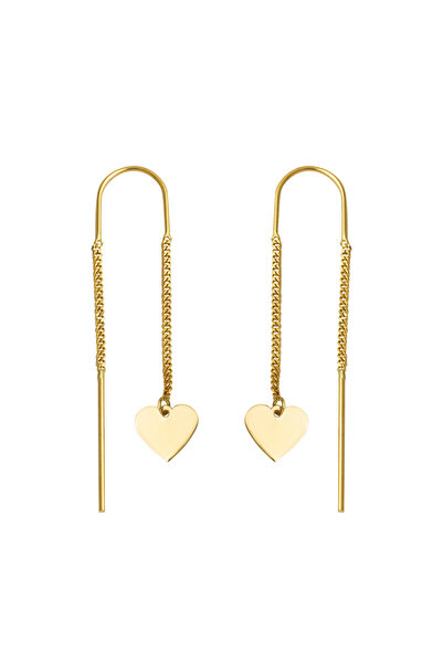 Bilezikci 14 Ayar Kalpli Altın Zincir Küpe