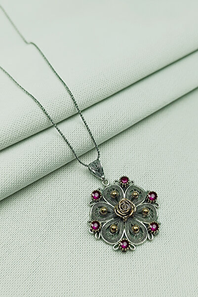 Güzel Gümüşçülük 925 Ayar Gümüş El Işi Mardin Midyat Oksitli Telkari Doğal Ta...