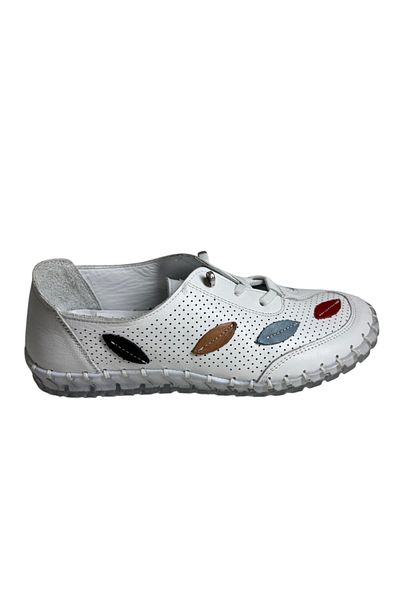 Voyager Pantofi casual de damă din piele naturală albă