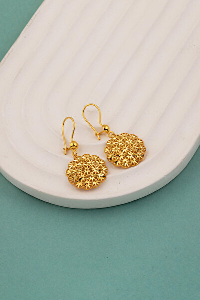 Bilezikci Yaşam Çiçeği Sallantılı 22 Ayar Altın Küpe