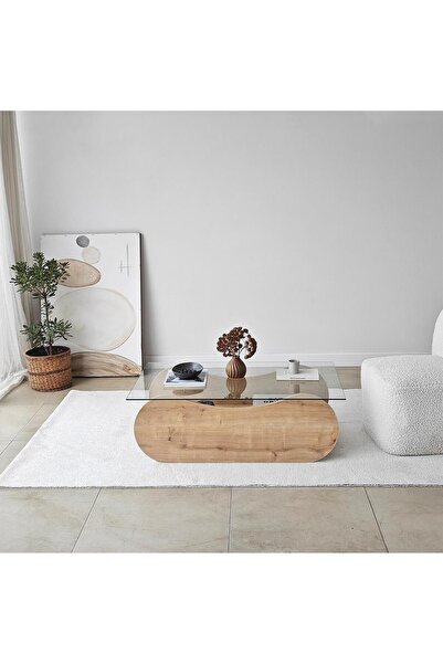 NEOstill - Brise Sehpa /Safir Meşe&Şeffaf Cam