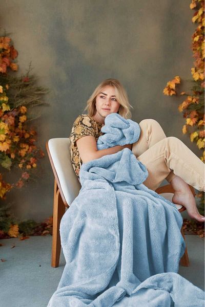 Mislina Home Κουβέρτα Wellsoft - Baby Blue, Διπλό, 200x220 cm