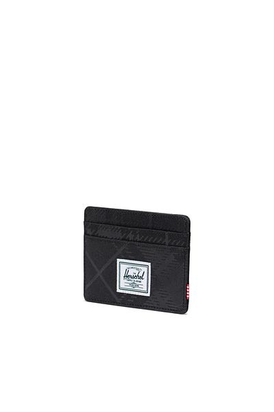 Herschel Supply Co. Herschel Charlie Rfid - Black Card Holder Wallet Plaid with Protected Multi-Card Compartments