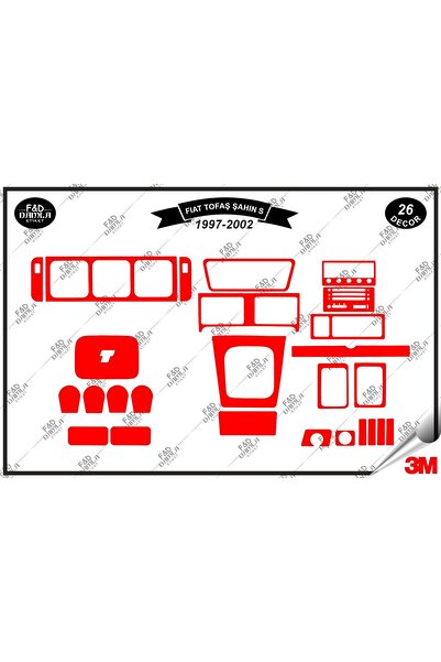 FD Damla Etiket مجموعة غطاء الصدر من الماهوجني لسيارة Fiat Tofaş/ŞahinS-1997-...