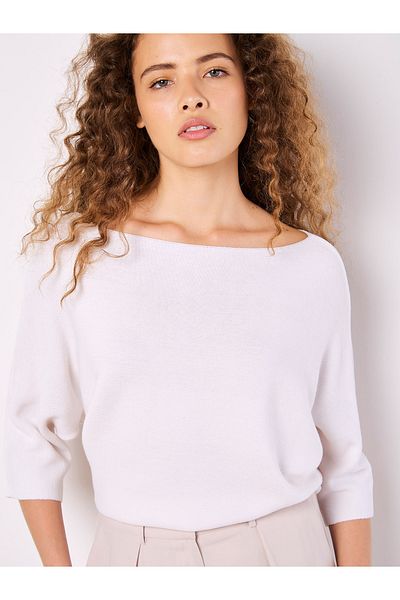 Apricot Batwing-Top aus Stretch-Strick