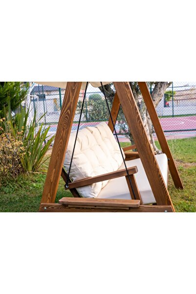Aida Swings Pera 2000 – 3 Kişilik Bahçe Balkon Salıncağı – Krem
