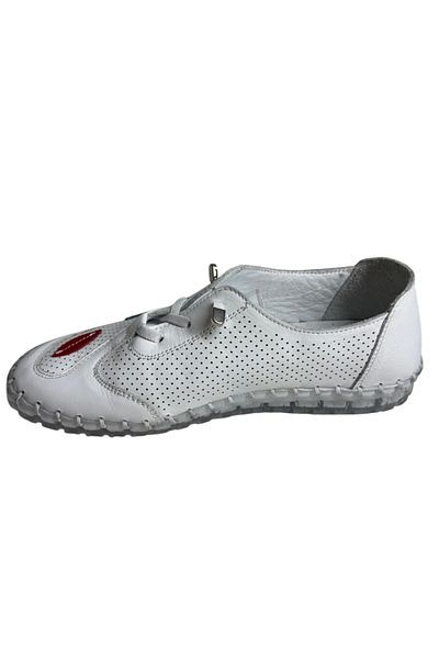 Voyager Pantofi casual de damă din piele naturală albă