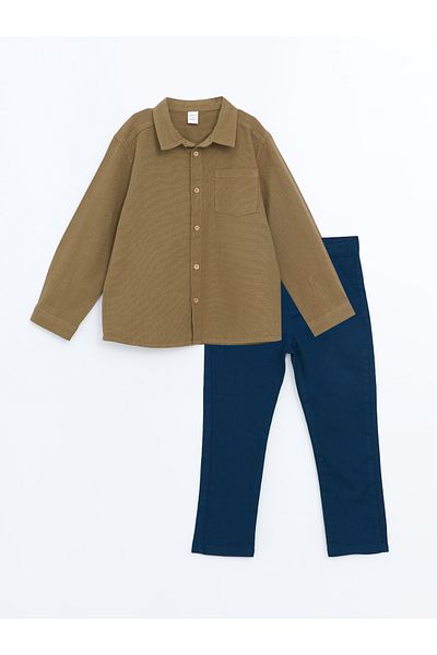 LC Waikiki Long Sleeve Baby Boy Shirt and Trousers Set of 2
