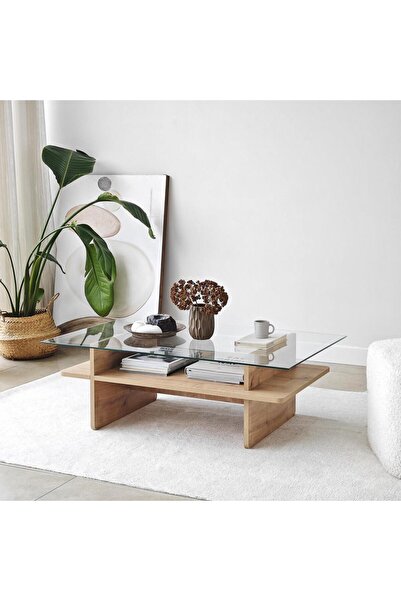 NEOstill - Saga Sehpa Dikdörtgen /Safir&Şeffaf Cam