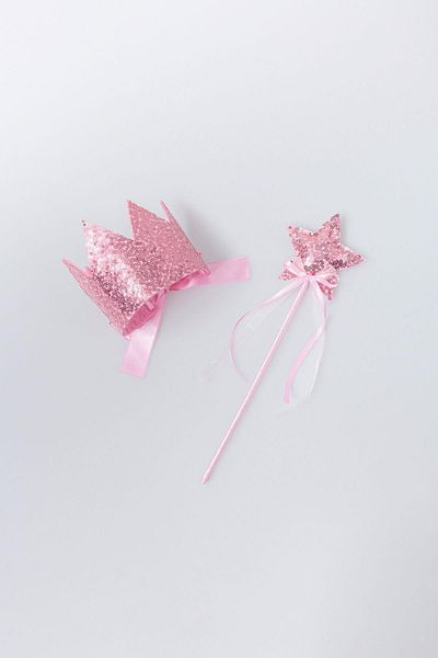Magu Ροζ παγιέτες με παγιέτες Queen Crown και Starry Wand Wand