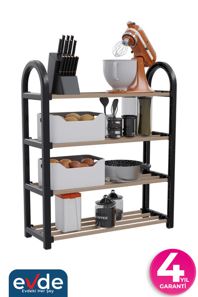 stickwood 4 Katlı Çok Amaçlı Ahşap Mutfak Dolabı 50-4