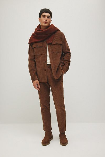 DeFacto Cord-Langarmshirtjacke mit normaler Passform und Polokragen A7978ax23au