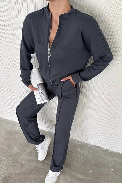 Swana Anthracite Women's Modal Seasonal Tracksuit Set
