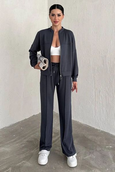 Swana Anthracite Women's Modal Seasonal Tracksuit Set