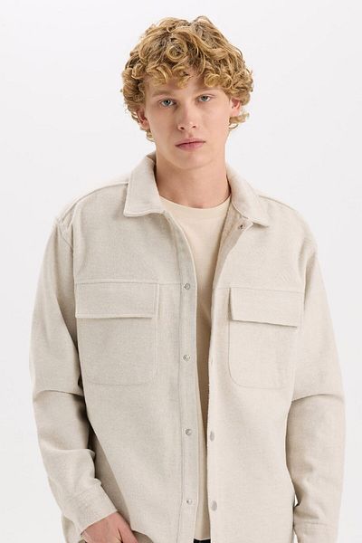 DeFacto Relax Fit Lumberjack Basic Solid Langarm-Hemdjacke A6876AX24AU