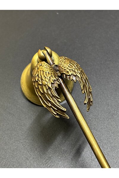 Mercan Tasarım Atölyesi SARILAN MELEK KANATLI MUM SÖNDÜRÜCÜ-BRONZ-ANTİK