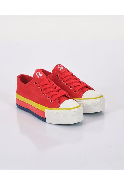 Benetton Red Women's Sneakers Bn-30937