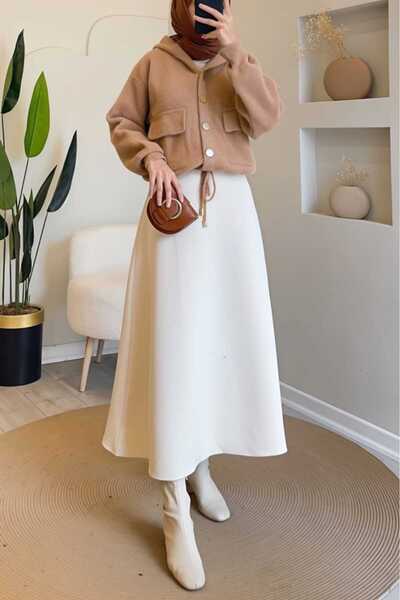 MODAALFABE Puff scuba Fusta evazată