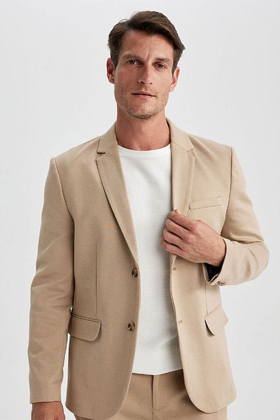 DeFacto Modern Fit Jacke Revers Knopf Blazer Jacke B0122ax23au