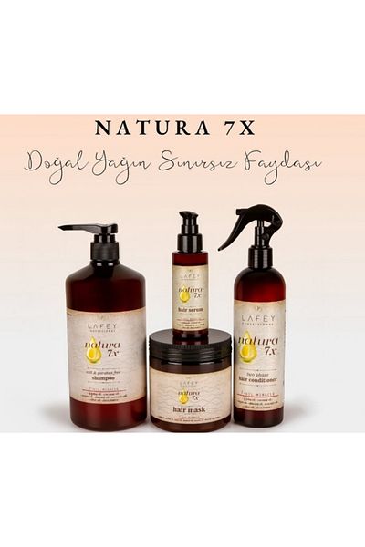 Lafey Professional Lafey Professional Natura 7X Set - Shampoo, Conditioner, Serum, Mask, Hair Care Beauty Nesli** 35