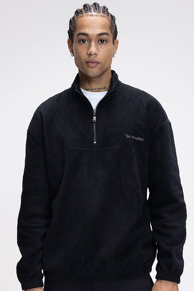 DeFacto Φούτερ Comfort Regular Fit Comfortable Fit με φερμουάρ γιακά με στάμπα Fleece 3113195