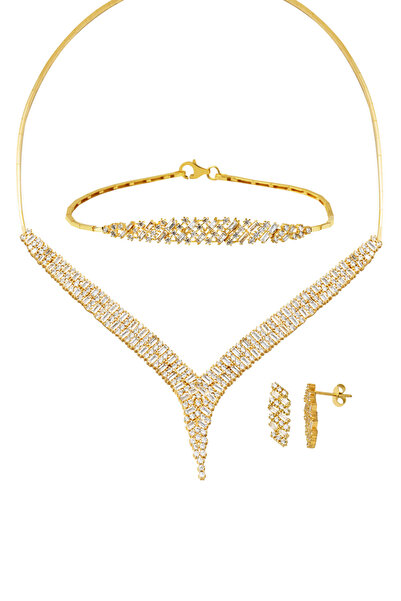 Zerince Baget Işıltısı Altın Set Takımı