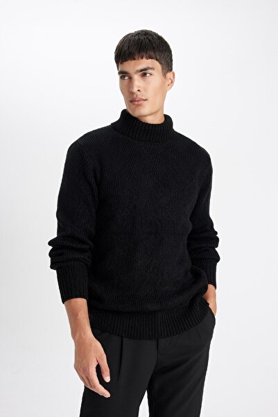 DeFacto Standard Fit Normal Cut Half Turtleneck Basic Plain Knitwear Pullover A9517ax24wn