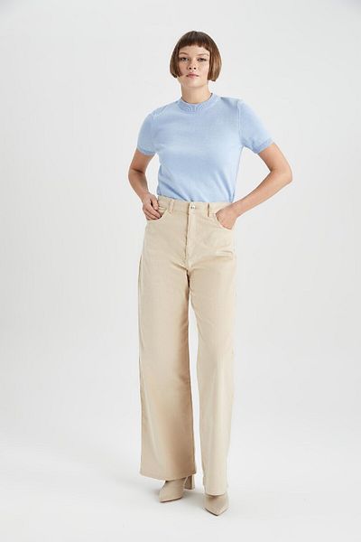 DeFacto Cordhose mit hoher Taille – weites, lockeres Bein mit gerader Tasche A4685ax23wn