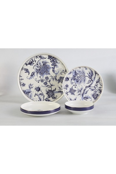 OMS 11161 - Lolite - 24 Parça, Çiçekli, Modern, Çağdaş Tasarımlı 1. Sınıf Por...