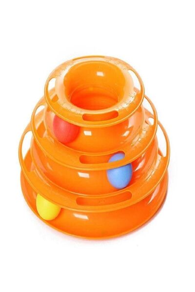 GOBYPET Süslüpati 3-Layer Bulk Round Cat Toy, Rolling Ball, Orange Bulk Round Cat Toy