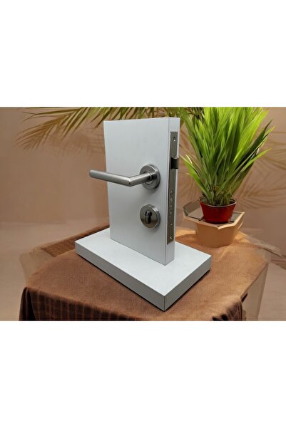 KOLDOOR Hastahane Tipi L Paslanmaz Saten Rozetli Yale Kapı Kolu Sol Basar Tek Taraf