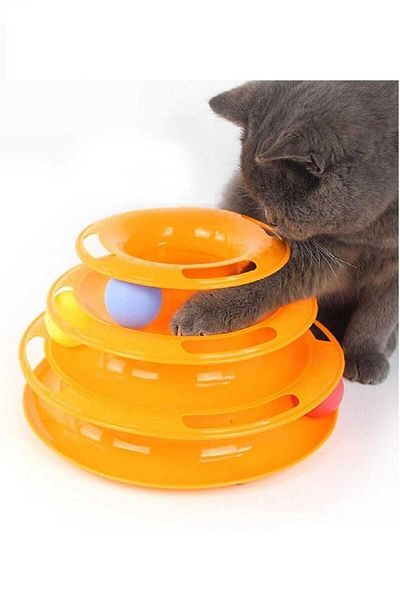 GOBYPET 3-Layer Ball Orange Round Cat Toy - Wrapping Ball Fun